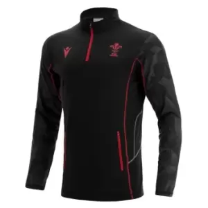 Macron Wales Rugby Quarter Zip Training Top Mens - Black