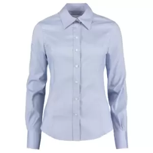 Kustom Kit Ladies Corporate Long Sleeve Oxford Shirt (22) (Light Blue)