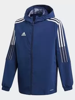 Boys, adidas Tiro 21 Windbreaker, White, Size 7-8 Years