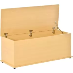 Chipboard Storage Box Chest Trunk Wooden Container with Lid - Burlywood - Homcom