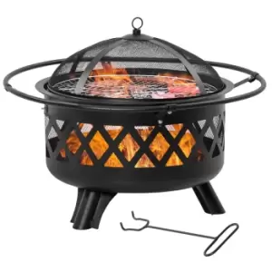 Outsunny 2-in-1 Outdoor Fire Pit w/ BBQ Grill