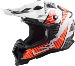 LS2 MX700 Subverter Evo Astro Motocross Helmet, white-orange Size M white-orange, Size M