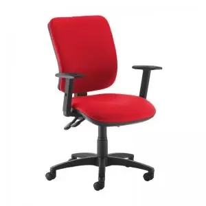 Senza high back operator chair with adjustable arms - Belize Red