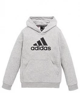 adidas Youth Boys Must Haves Badge Of Sport Pullover, Grey/Black, Size 13-14 Years