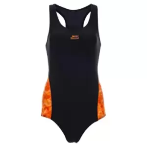 Slazenger Splice Racer Back Swimsuit Womens - Black