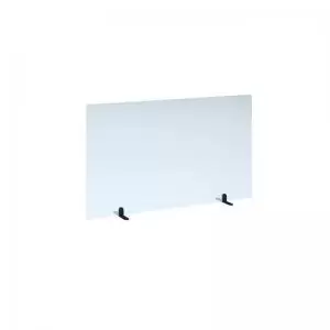 Free standing acrylic 700mm high screen with Black metal feet 1200mm