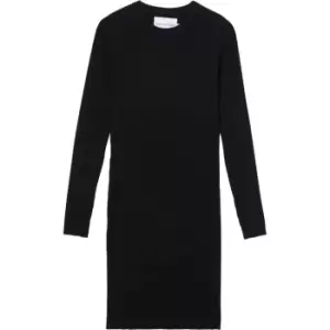 Calvin Klein Jeans Badge Knitted Sleeves Dress - Black