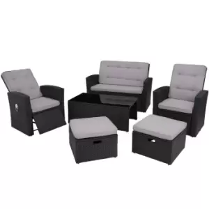 Tectake Garden Rattan Furniture Set Bari - Black