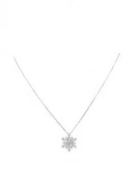 Simply Silver Sterling Silver Cubic Zirconia Snowflake Necklace