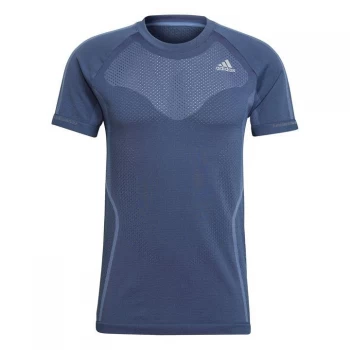 adidas Primeknit T Shirt Ladies - Crew Navy