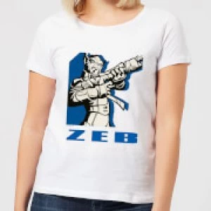 Star Wars Rebels Zeb Womens T-Shirt - White - XL