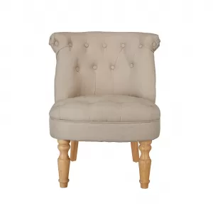 Charlotte Beige/Oak Vintage Boudoir Style Occasional Chair