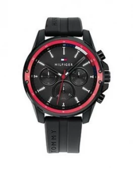 Tommy Hilfiger Black Chronograph Dial Black Silicone