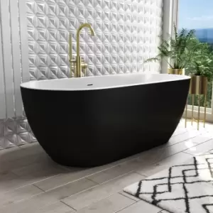 Black Freestanding Double Ended Bath 1650 x 750mm - Sintra