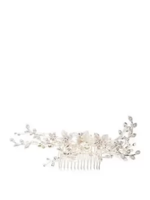 Jon Richard Silver Petal Maple Leaf Spray Madeline Hair Comb