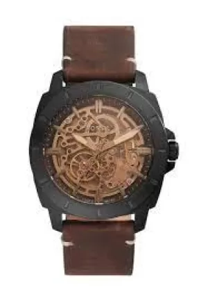 Fossil Mens Privateer Sport Chronograph Leather Watch - Brown