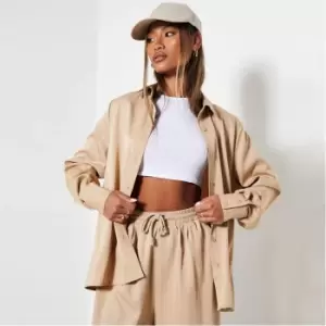 I Saw It First Oversized Pinstripe Shirt - Neutral