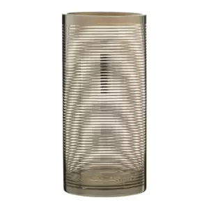 Premier Housewares Cylinder Glass Vase with Nickel Stripe - Small