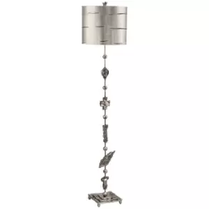 Floor Lamp Silver Leaf Silhouettes Aged Silver LED E27 100W