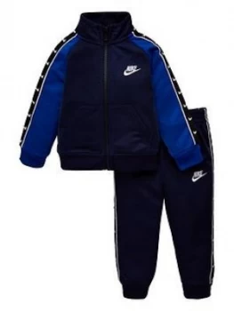 Nike Sportswear Toddler Boys Swoosh Taped Tricot Tracksuit - Navy, Size 24 Months