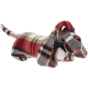 Red Check Dachshund Sausage Dog Doorstop By Lesser & Pavey