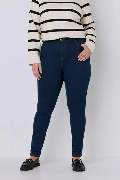 Evans High Waisted Skinny Jeans Indigo