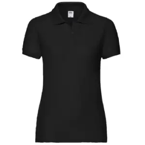 Fruit Of The Loom Womens Lady-Fit 65/35 Short Sleeve Polo Shirt (XL) (Black)