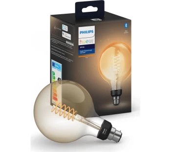 PHILIPS HUE Filament Bluetooth G125 LED Bulb - B22