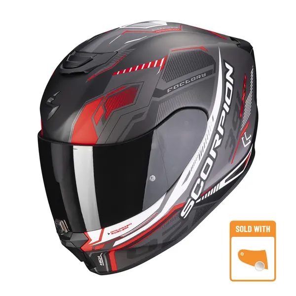 Scorpion Exo-391 Haut Matt Black-Silver-Red Full Face Helmet L