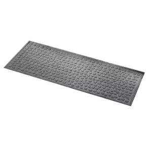 Millbrook 45x120cm Fossil Grey Dots, Rubber Backed Polypropyle Mat - Grey