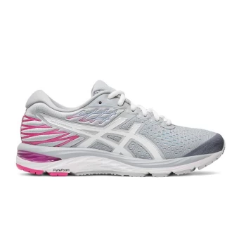 Asics Gel Cumulus 21 Ladies Running Shoes - Grey/Pink