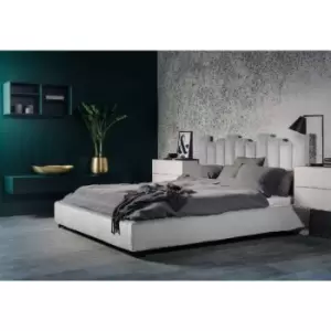 Glexton Bed Single Plush Velvet Silver