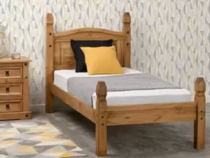 Seconique Corona 3ft Single Wax Pine Wooden Bed Frame Low Footend