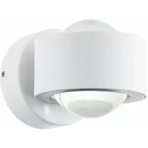 Loops - IP44 Outdoor Wall Light White Aluminium Hoop Shade 2W Built in LED Porch Lamp