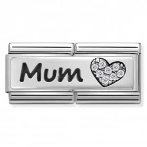 Nomination CLASSIC Silvershine Double Link Mum Heart Charm 330731/07