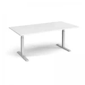 Elev8 Touch boardroom table 2000mm x 1000mm - silver frame and white