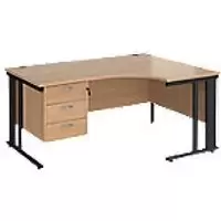 Dams International Right Hand Ergonomic Desk MCM16ERP3KB 1,600 x 1,200 x 725 mm