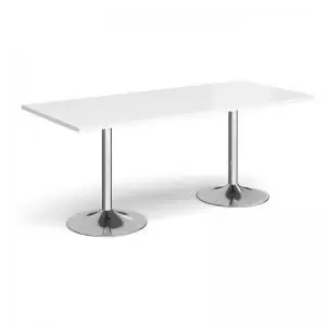 Genoa rectangular dining table with chrome trumpet base 1800mm x 800mm