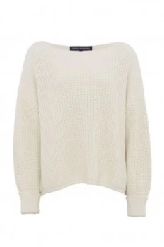 French Connection Millie Mozart Slash Neck Jumper Cream