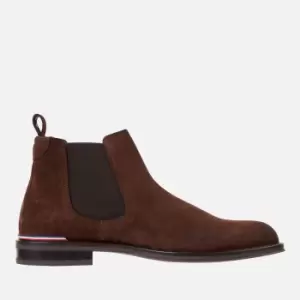 Tommy Hilfiger Mens Suede Chelsea Boots - Cocoa - UK 10.5