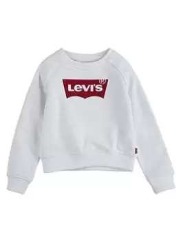 Levis Girls Batwing Crew Neck Sweatshirt - White, Size Age: 4 Years, Women