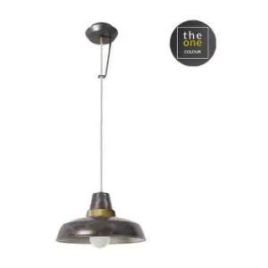 Suspension Vintage Metal Brown 1 bulb 150cm