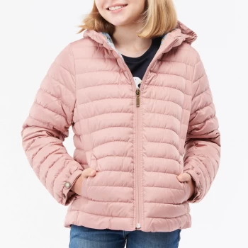 Barbour Girls Cranmore Hooded Quilted Jacket - Soft Coral/Folky Floral - 12-13 Years