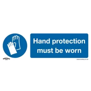 Sealey Rigid Plastic Hand Protection Must Be Worn Sign Pack of 10 300mm 100mm Standard