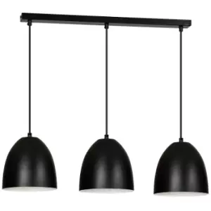 Lenox Black/White Bar Pendant Ceiling Light 3x E27