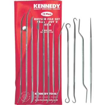 150MM (6') 12 Piece Second Cut Riffler File Set A - Kennedy