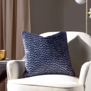 Lanzo Cut Velvet Piped Cushion Dusk, Dusk / 45 x 45cm / Polyester Filled