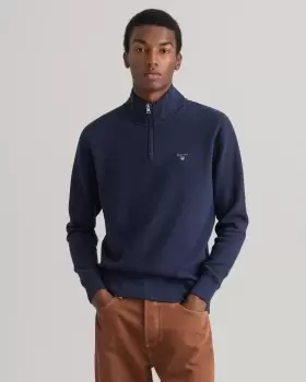 GANT Men Waffle Half-Zip Sweatshirt (XXXL) Blue