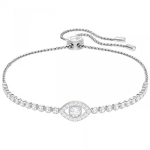 Ladies Swarovski Silver Plated Subtle Evil Eye Slider Bracelet