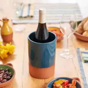 Dexam Sintra Glazed Terracotta Wine Cooler Blue